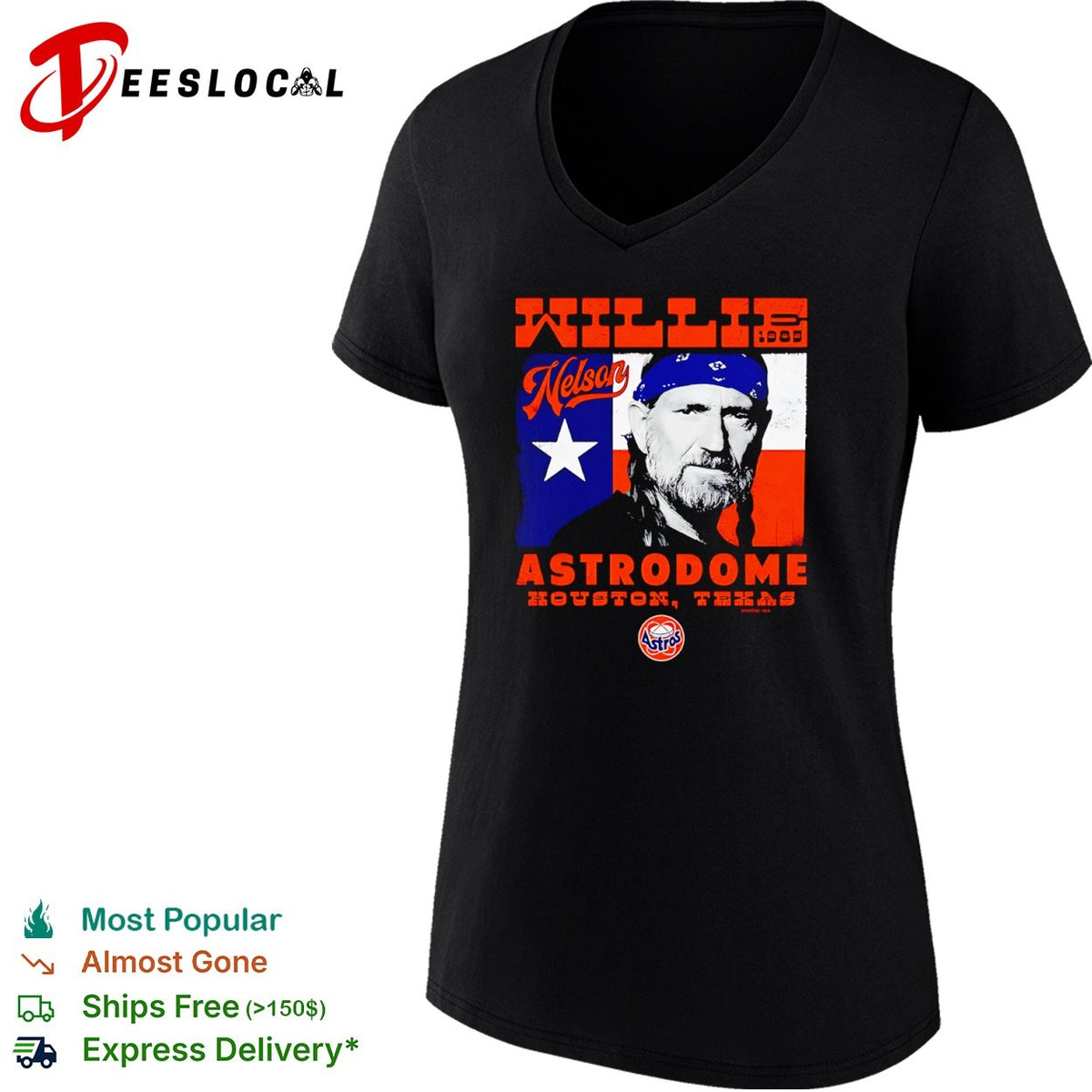 Willie Nelson 1985 Astrodome Houston Texas Astros shirt