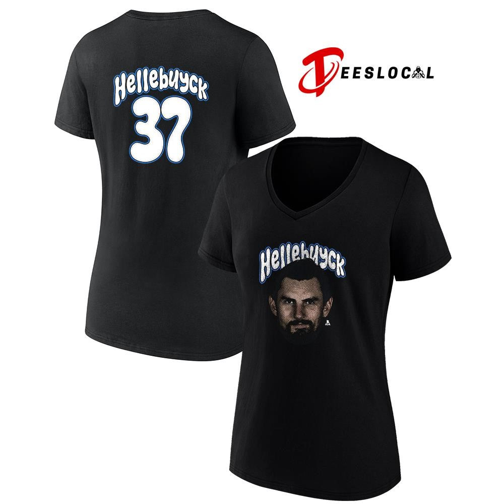 Winnipeg Jets Connor Hellebuyck portrait name and number shirt