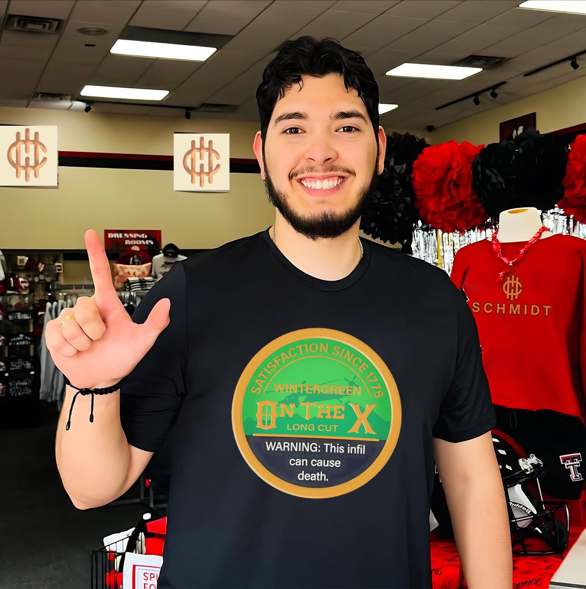 Wintergreen on the X Satisfaction Since 1776 shirt