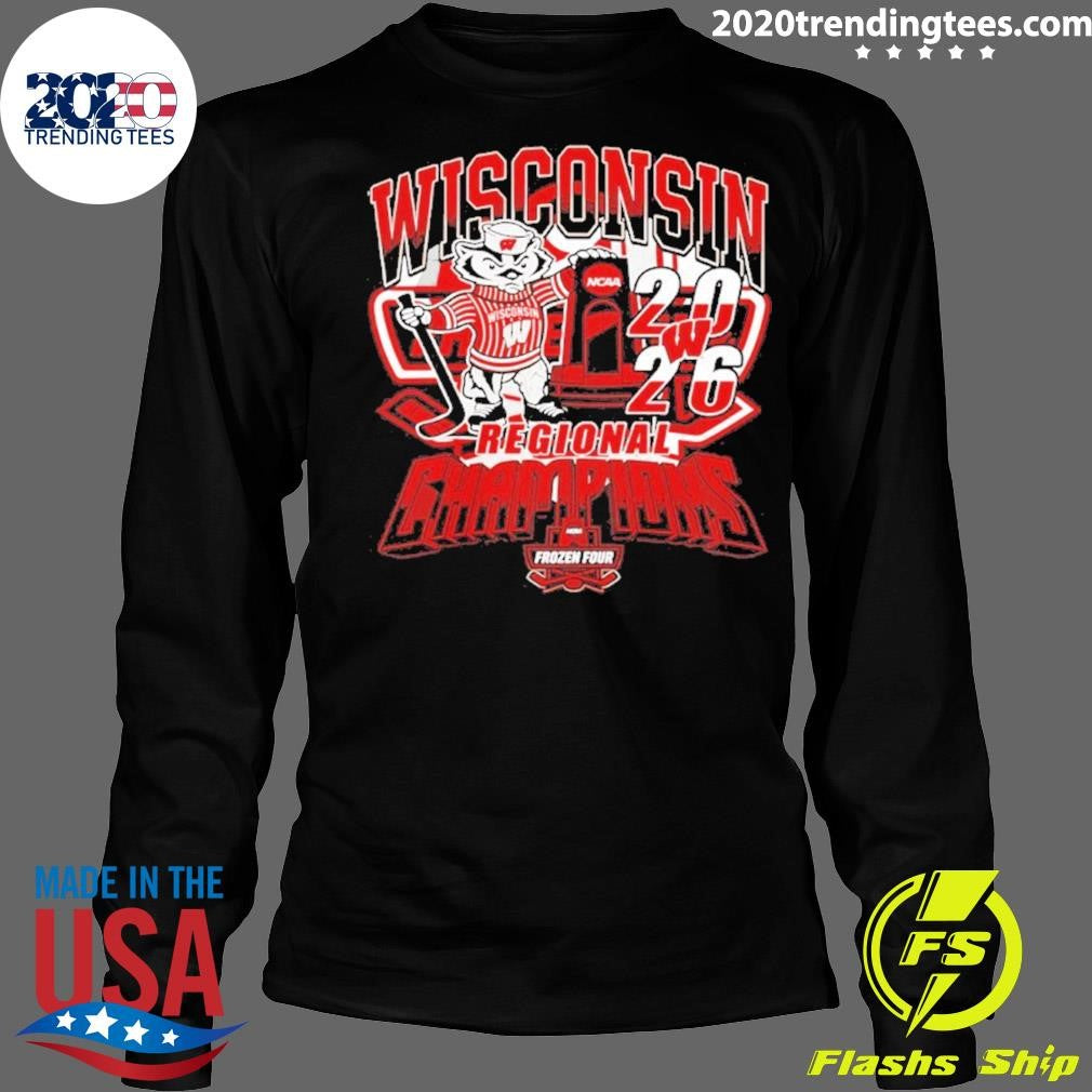 Wisconsin Badgers 2026 Ncaa Mens Hockey Regional Champions Mascot Trophy Shirt
