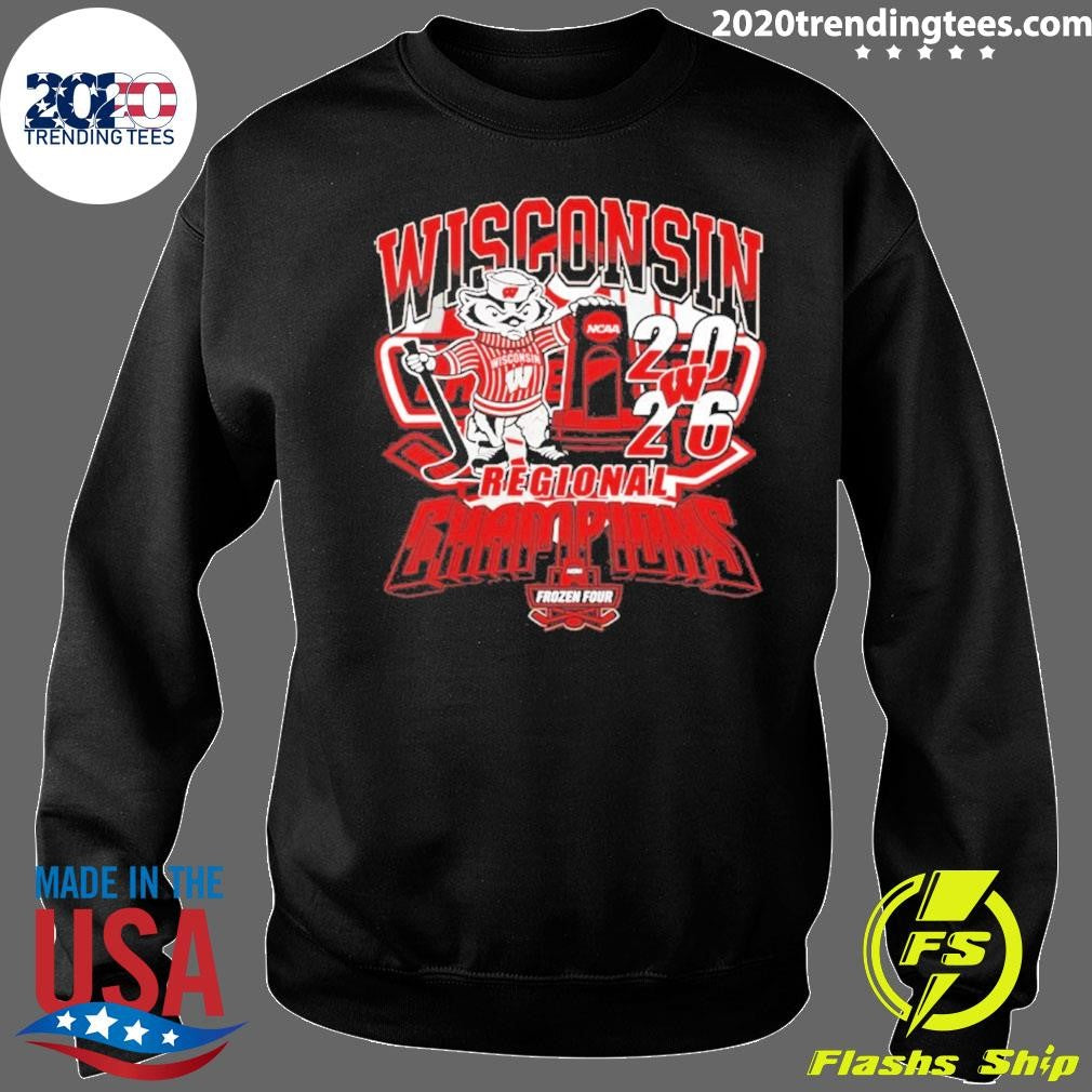 Wisconsin Badgers 2026 Ncaa Mens Hockey Regional Champions Mascot Trophy Shirt