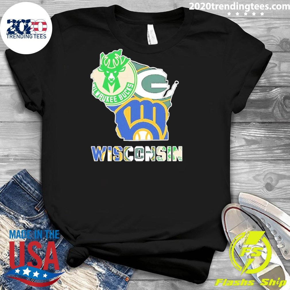Wisconsin City Sports Logos Map 2026 Shirt
