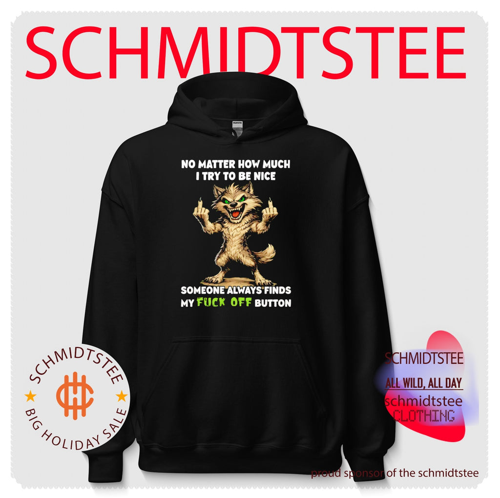 Wolf Nice Fuck Off Button Aggressive Sarcastic Attitude Casual Shirt