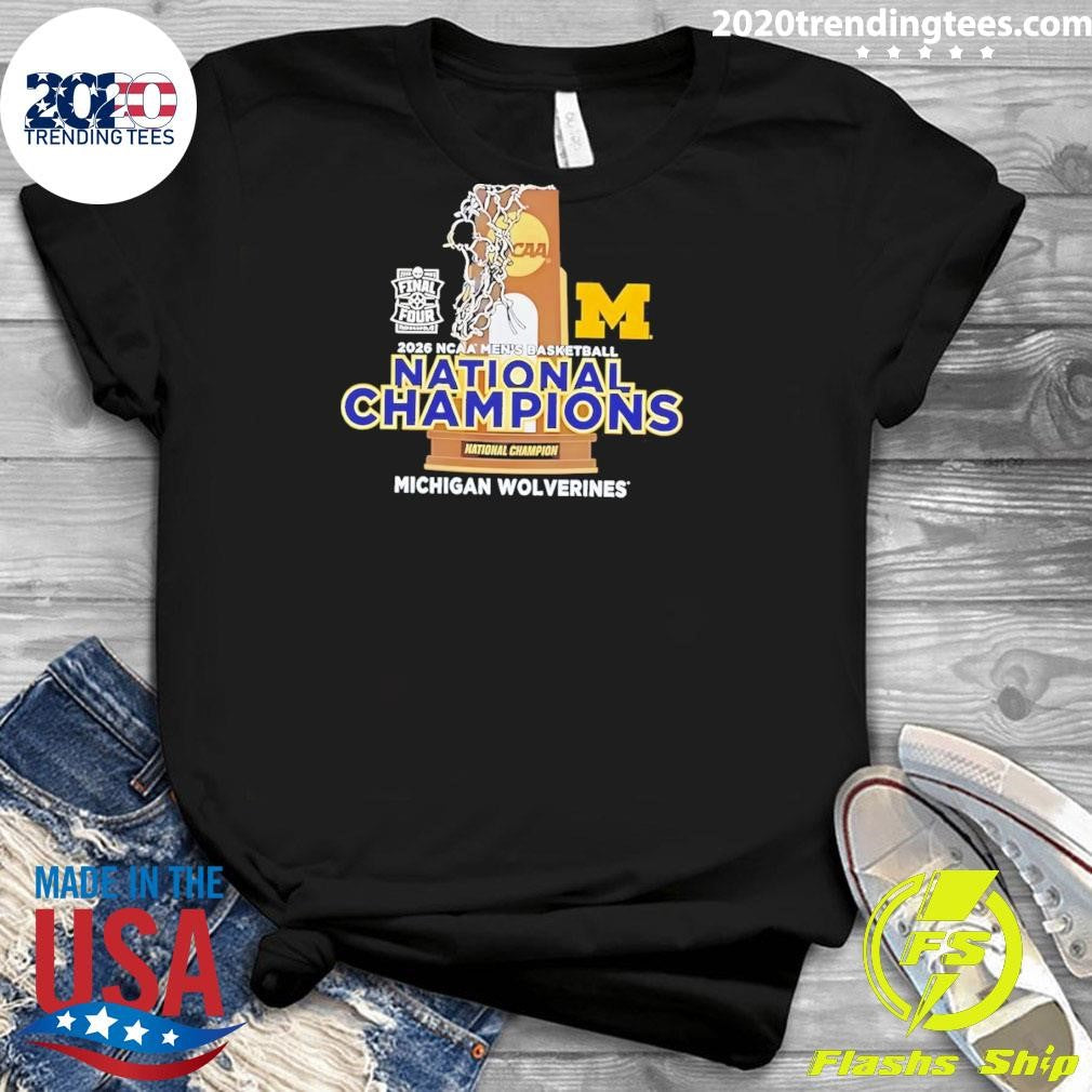 Wolverines Men’s Basketball National Champions Trophy Ncaa Final Four Shirt