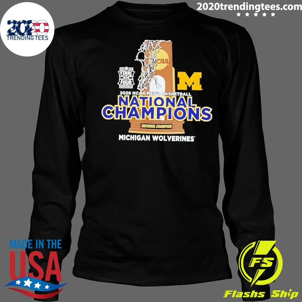Wolverines Men’s Basketball National Champions Trophy Ncaa Final Four Shirt