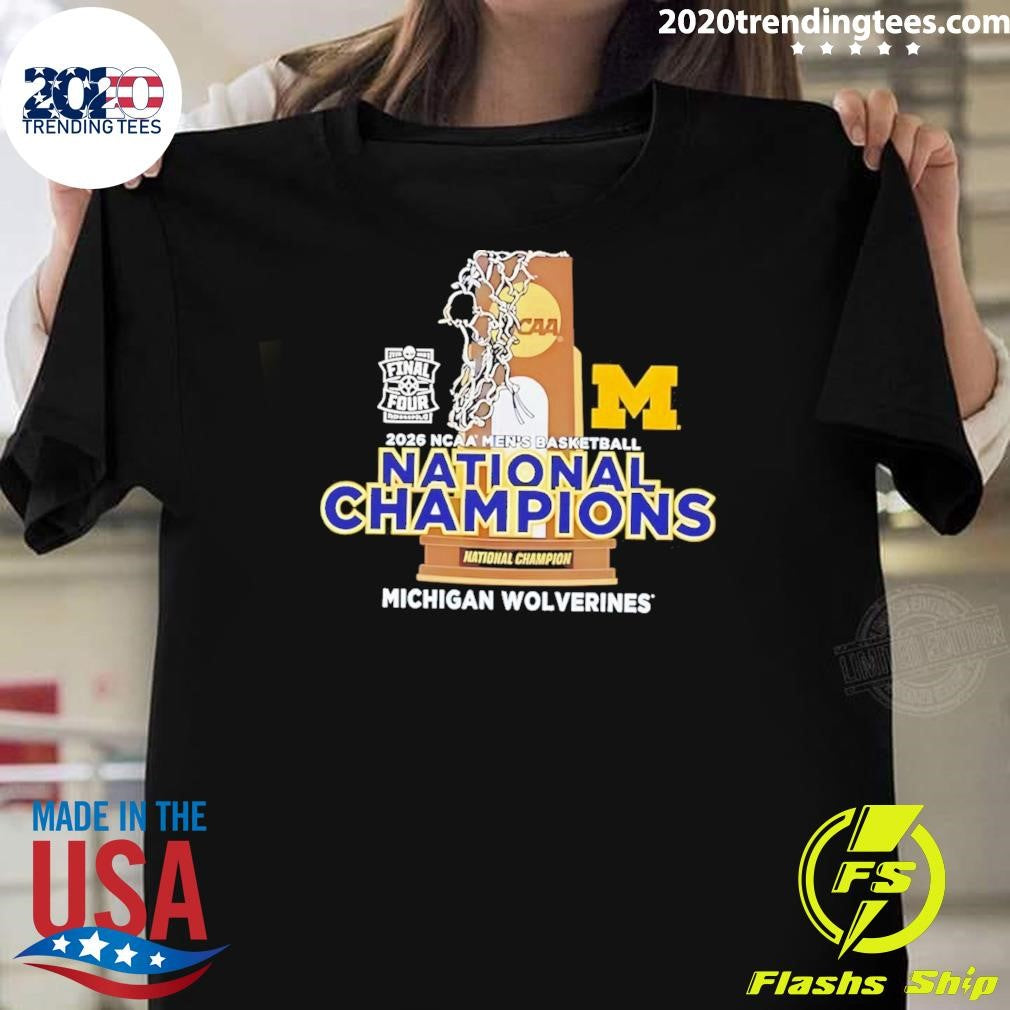 Wolverines Men’s Basketball National Champions Trophy Ncaa Final Four Shirt