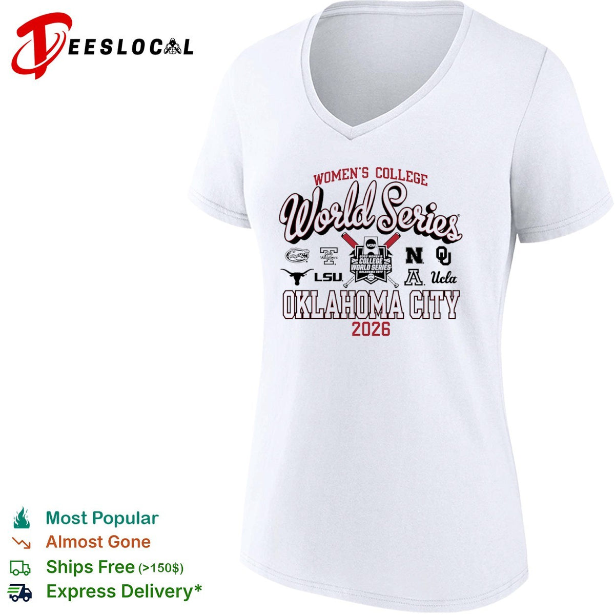 Women’s College World Series 2026 Oklahoma City Florida Tennessee LSU Texas UCLA shirt
