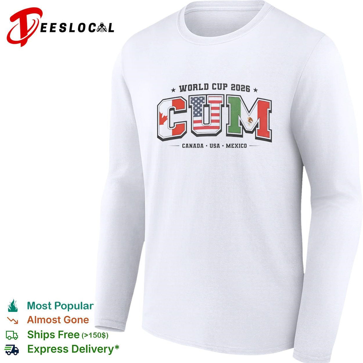 World Cup 2026 host nations bold flag letters shirt