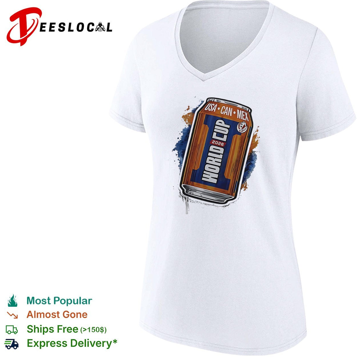 World Cup beer can Usa Can Mex 2026 shirt