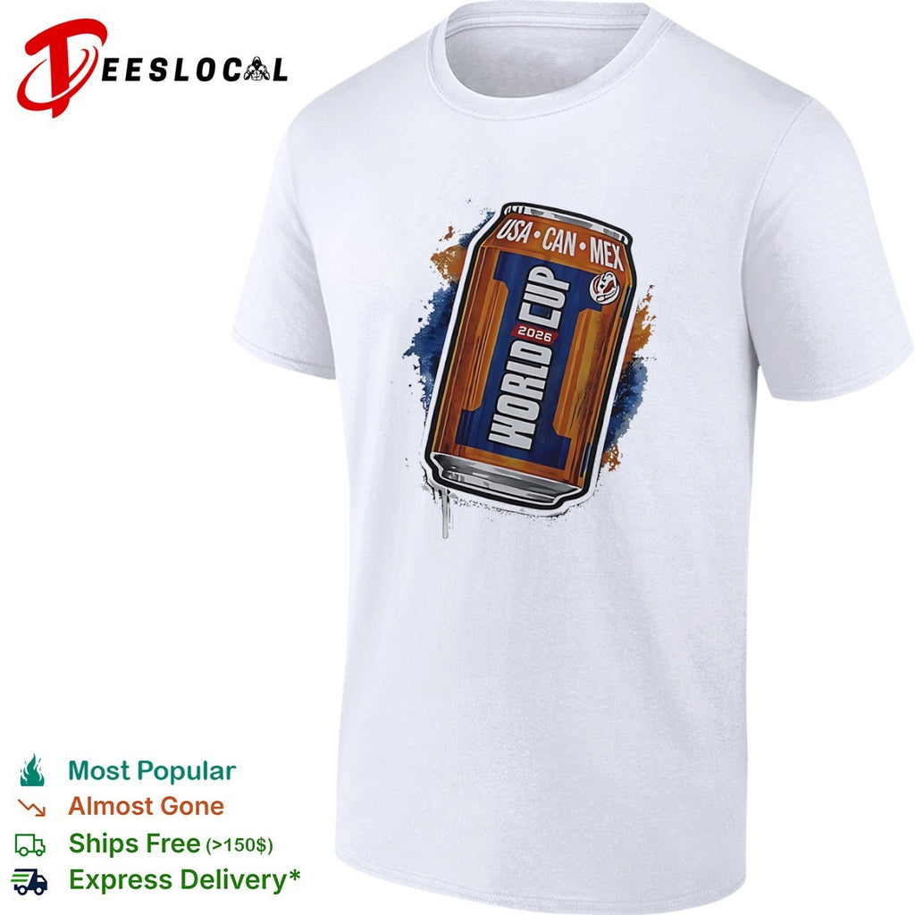 World Cup beer can Usa Can Mex 2026 shirt