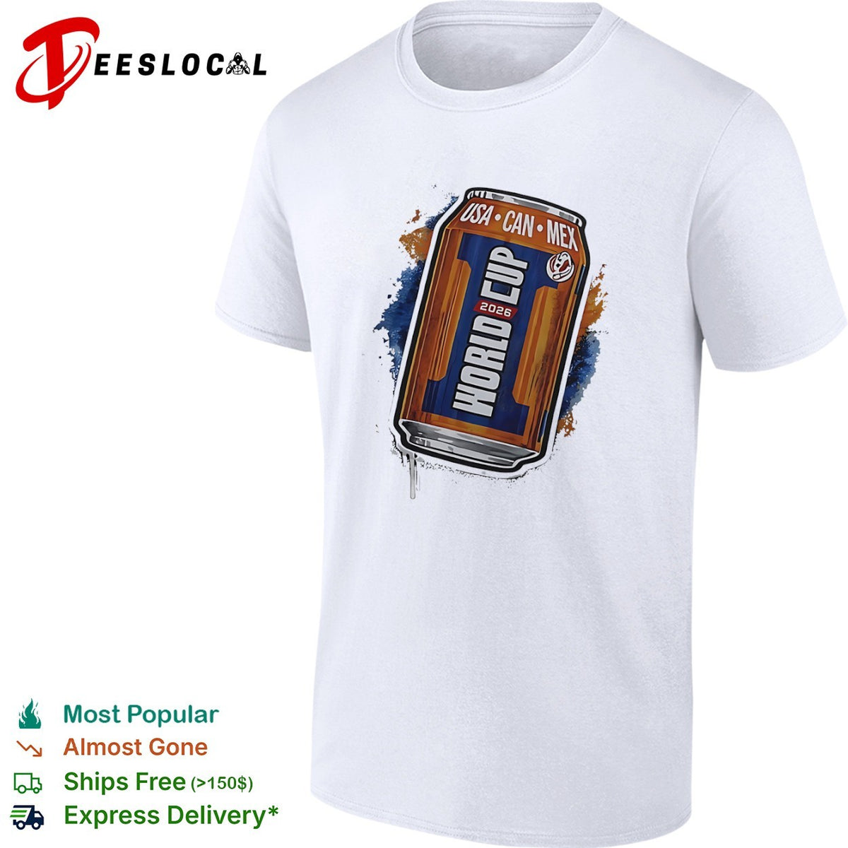 World Cup beer can Usa Can Mex 2026 shirt
