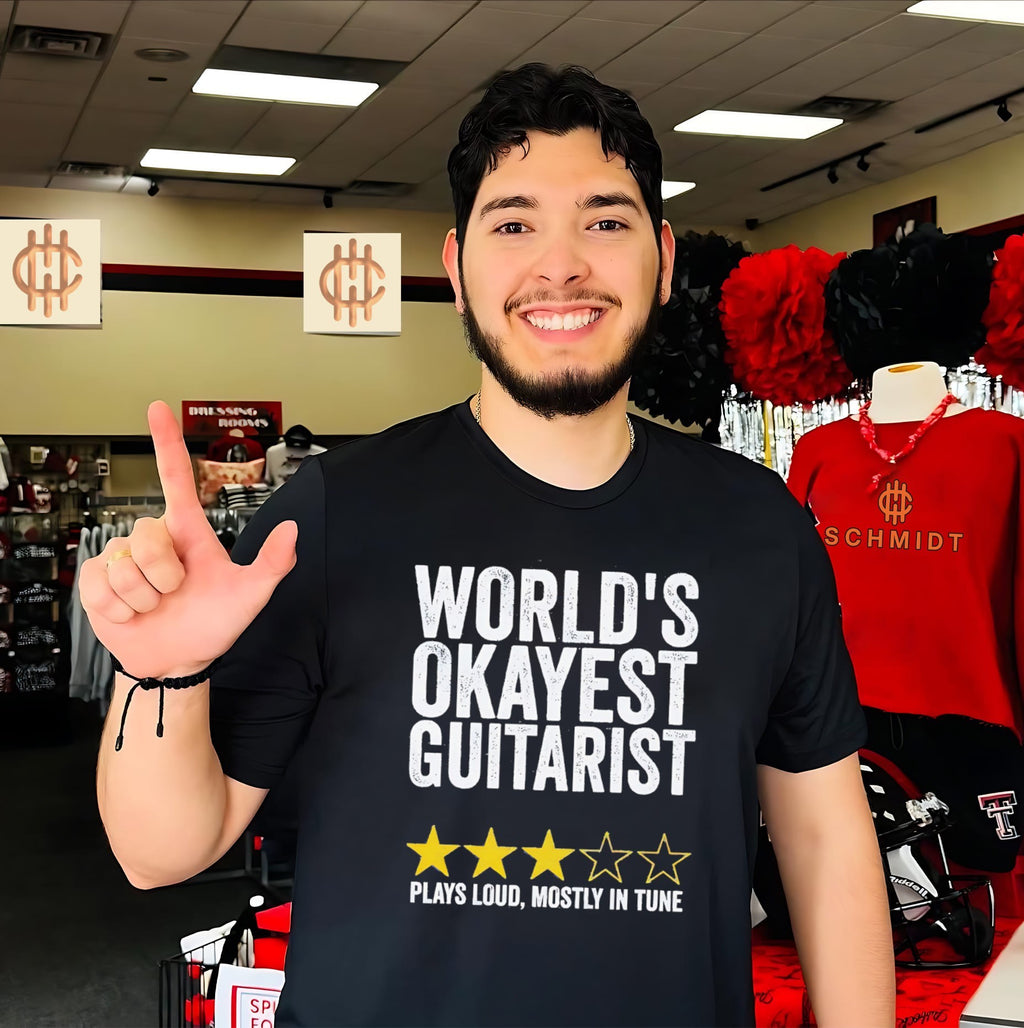 World’s okayest guitarist plays loud mostly in tune shirt