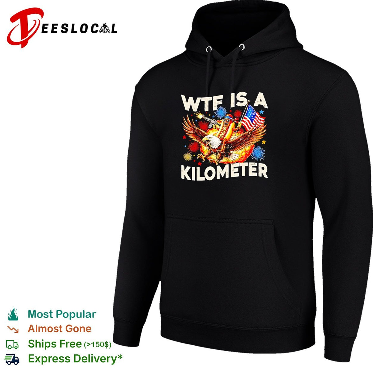 Wtf is a kilometer American hotdog eagle fireworks patriot independence day shirt