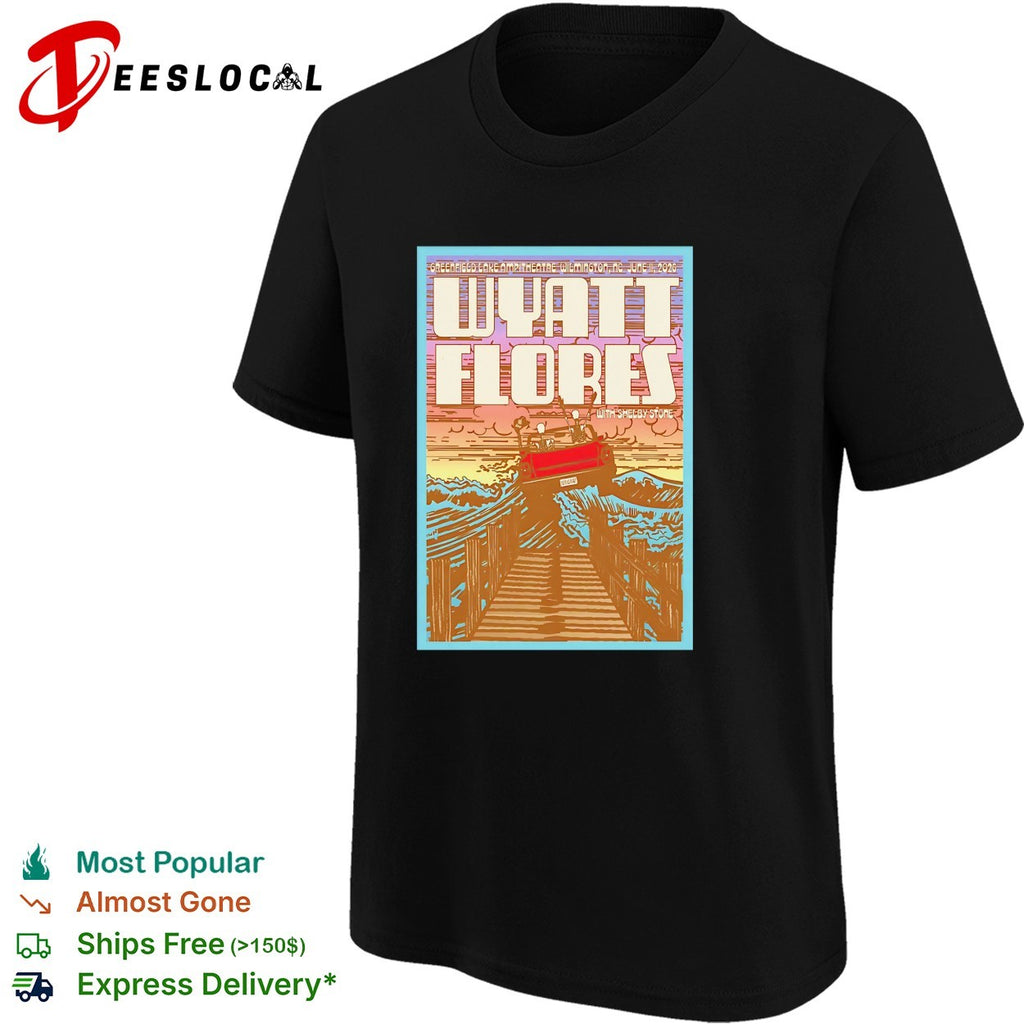 Wyatt Flores scenic bridge river concert poster art shirt