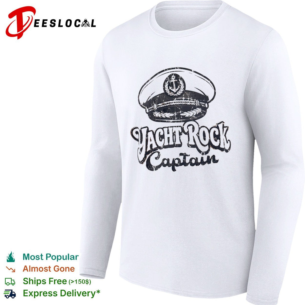 Yacht Rock Captain anchor hat emblem nautical music shirt