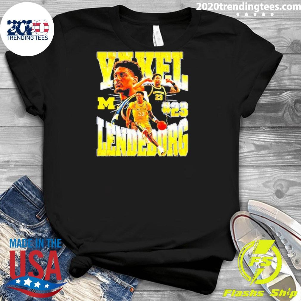 Yaxel Lendeborg 23 Michigan Wolverines Basketball Logo Shirt