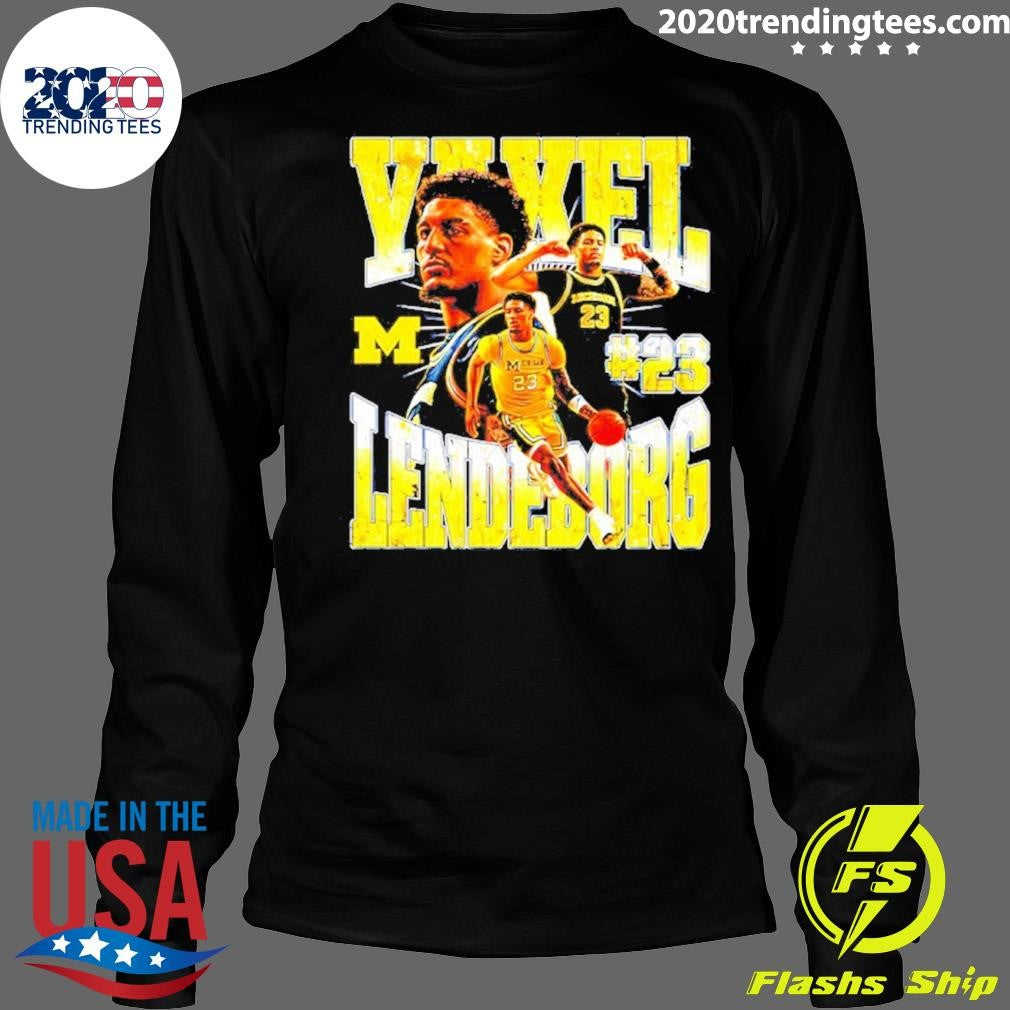 Yaxel Lendeborg 23 Michigan Wolverines Basketball Logo Shirt