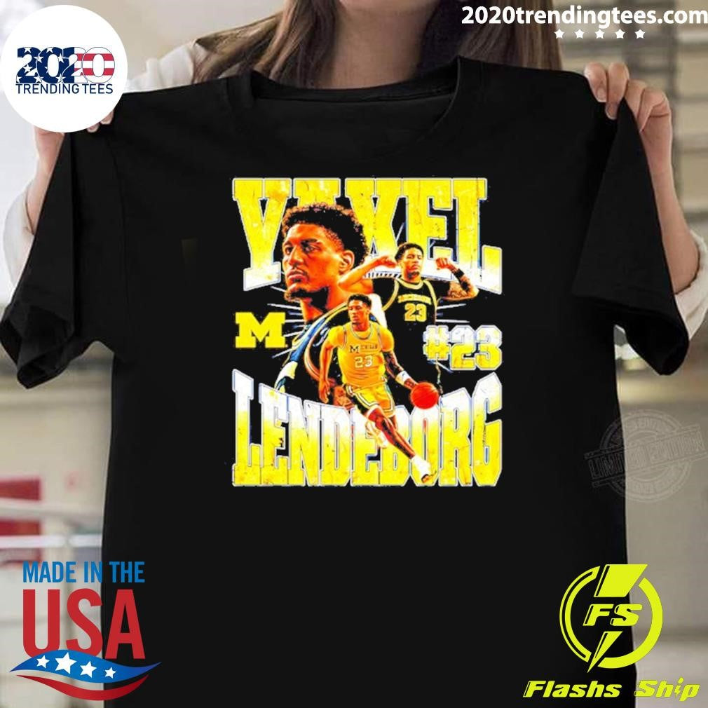 Yaxel Lendeborg 23 Michigan Wolverines Basketball Logo Shirt