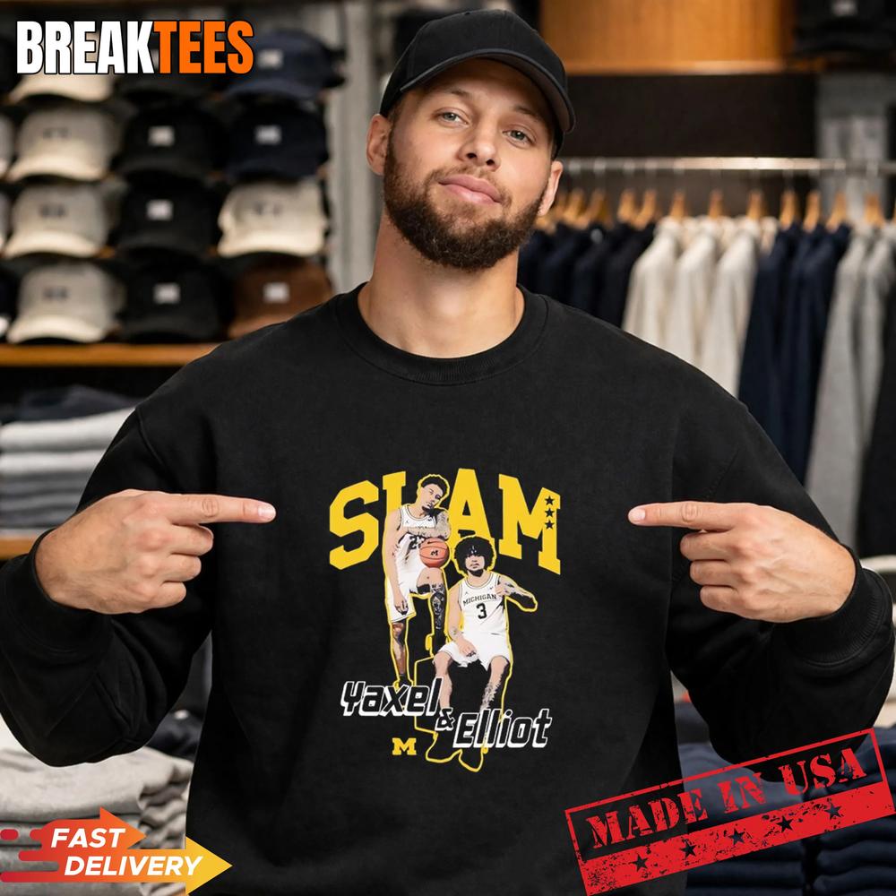 Yaxel Lendeborg & Elliot Cadeau Michigan SLAM Magazine Basketball Shirt