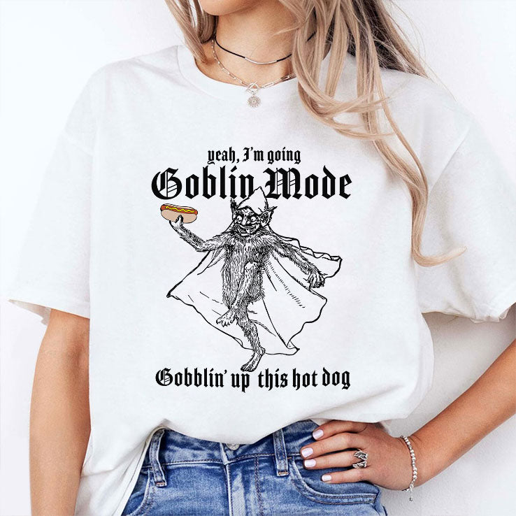 Yeah I’m Going Goblin Mode Gobblin’ Up This Hot Dog Shirt
