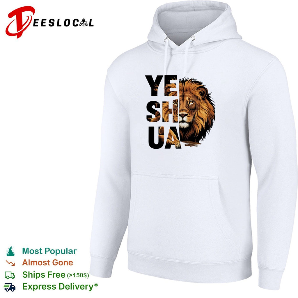 Yeshua lion face bold typography shirt