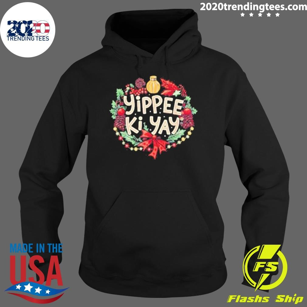 Yippee Ki-Yay Winter Black Cartoon Christmas Humorous Festive Shirt