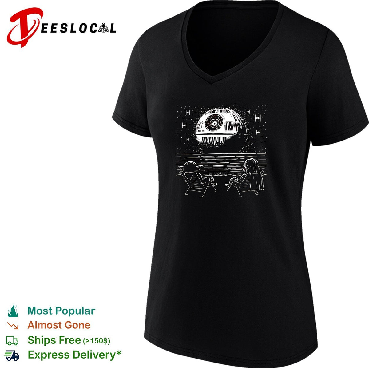Yoda and Vader at the beach The Dark Side of the Beach shirt