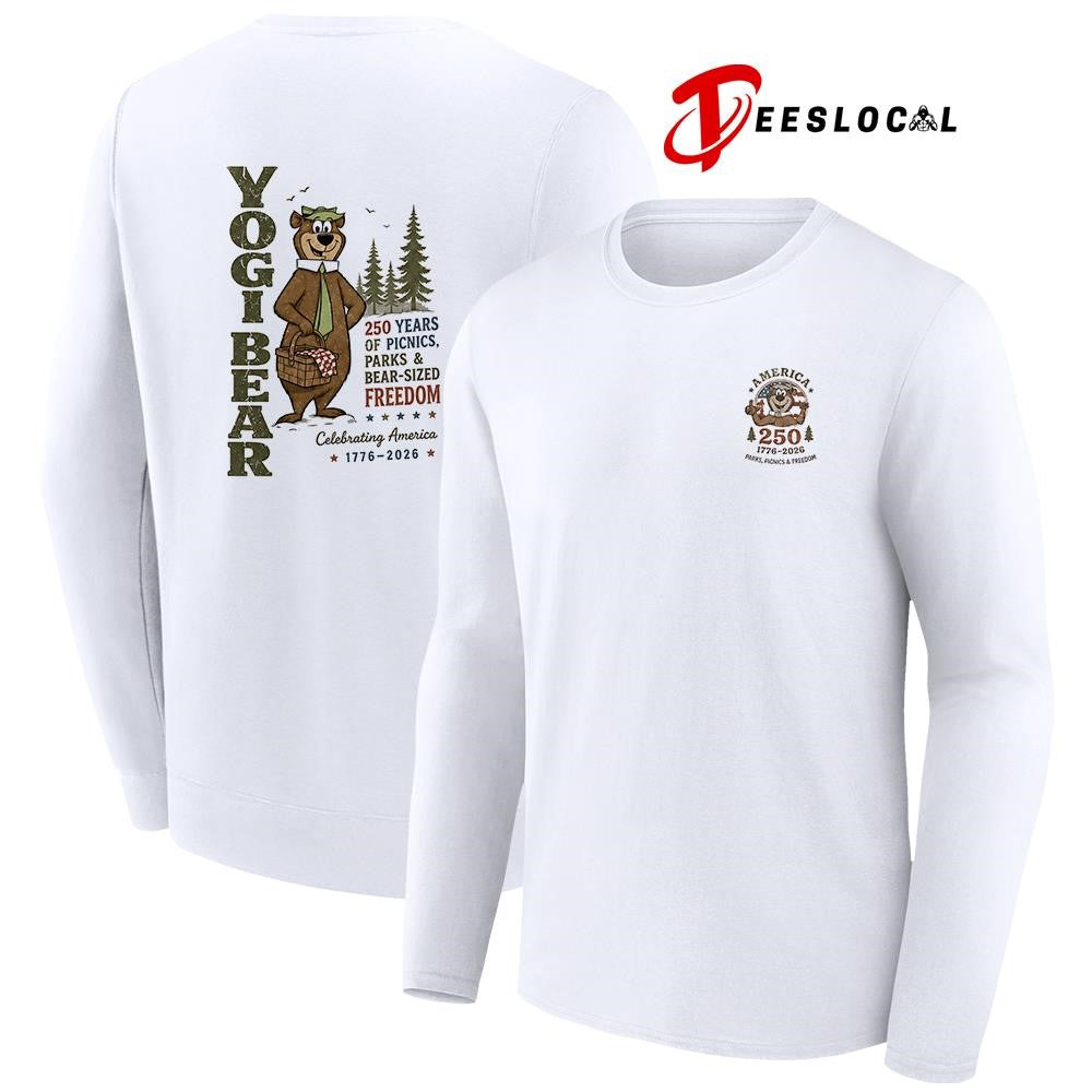 Yogi bear 250 years of picnics parks and bear sized freedom shirt
