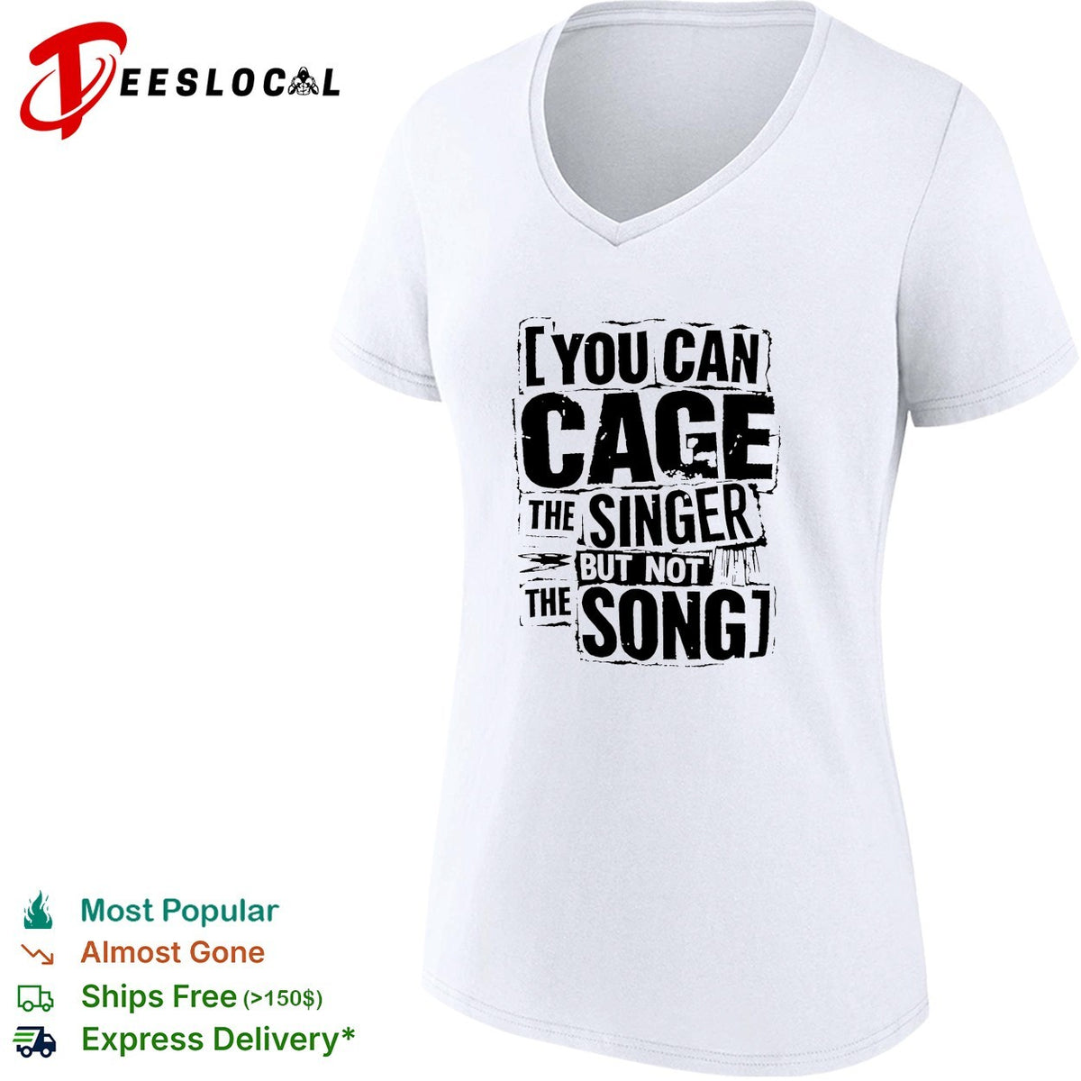 You can cage the singer but not the song collage style shirt