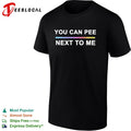You can pee next to me LGBTQ pride rainbow gradient text design unisex fit shirt