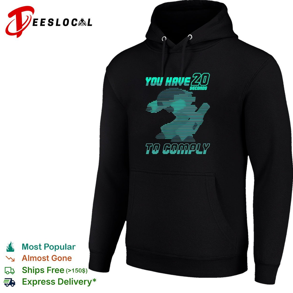You have 20 seconds to comply robot running silhouette cyber sci-fi shirt