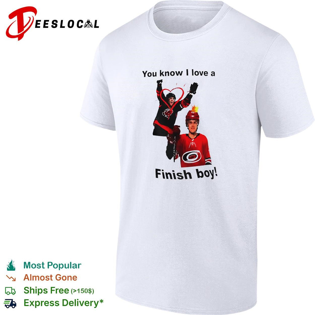 You know I love a finish boy hockey players celebration heart graphic shirt