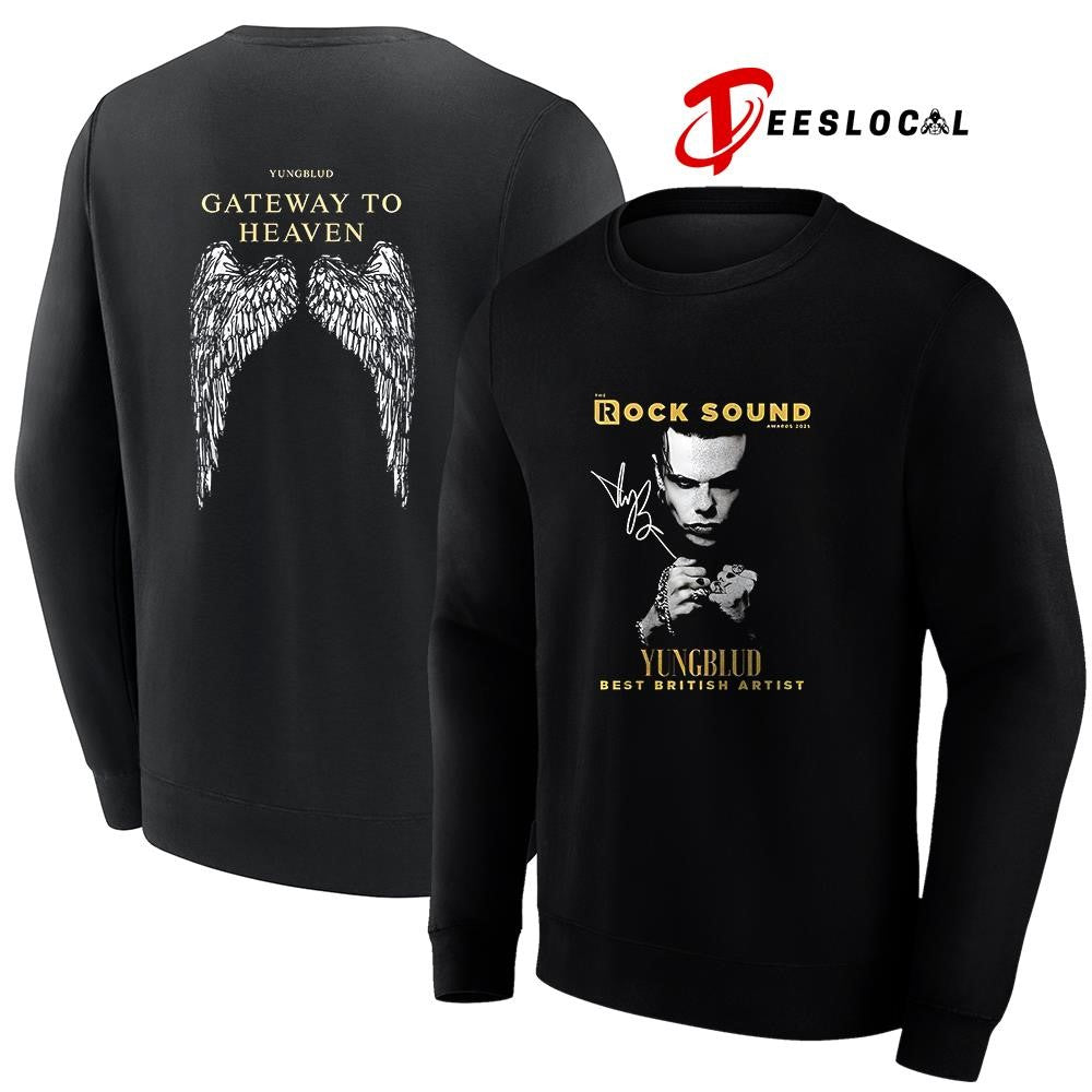 Yungblud The Rock Sound awards Best British Artist Gateway to Heaven signature graphic shirt