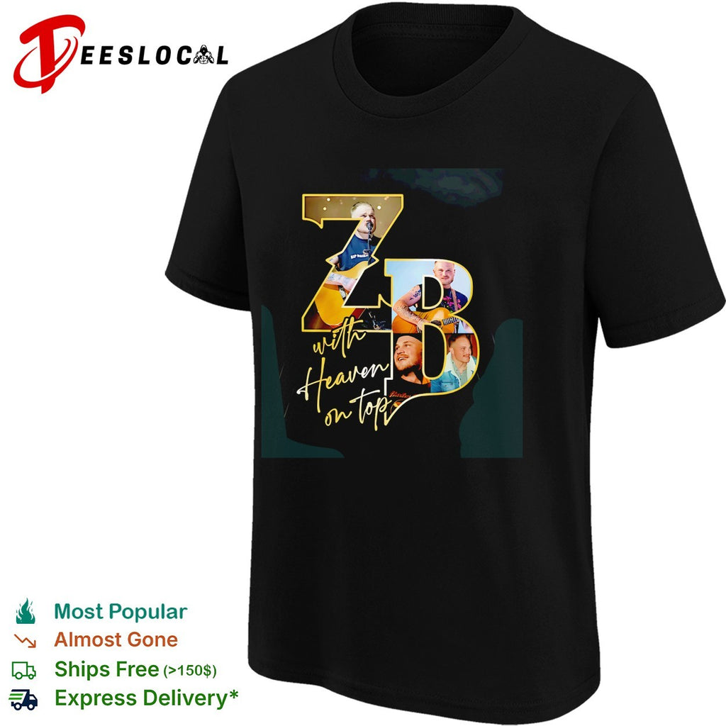 Zach Bryan ZB initials with Heaven on Top fan photo collage portrait shirt