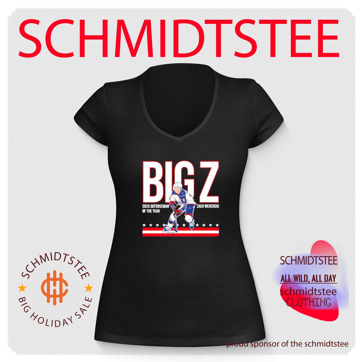 Zach Werenski Columbus Blue Jackets Big Z 2026 Defenseman of the Year shirt