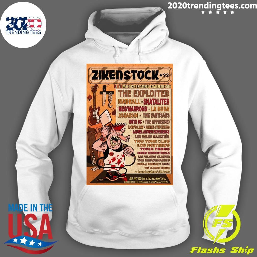 Zikenstock #22 7-9 Mai 2026 Le Cateau Cambresis The Exploited Madball Skatalites Neg’marrons Shirt