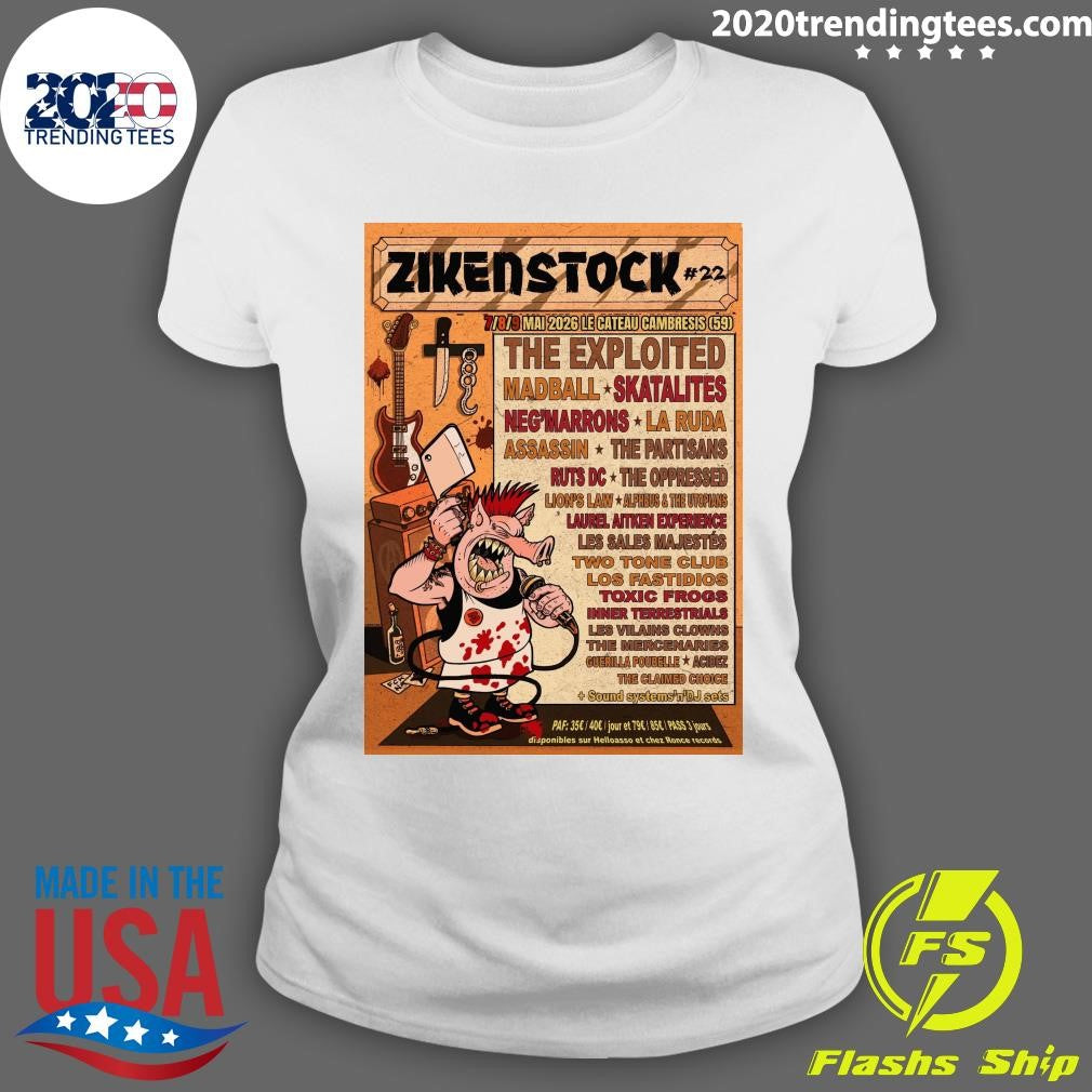 Zikenstock #22 7-9 Mai 2026 Le Cateau Cambresis The Exploited Madball Skatalites Neg’marrons Shirt