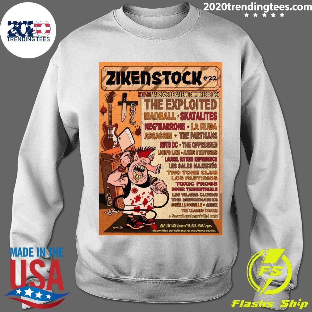 Zikenstock #22 7-9 Mai 2026 Le Cateau Cambresis The Exploited Madball Skatalites Neg’marrons Shirt