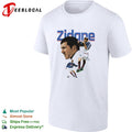 Zinedine Zidane France number 10 head volley action illustration collage poster shirt