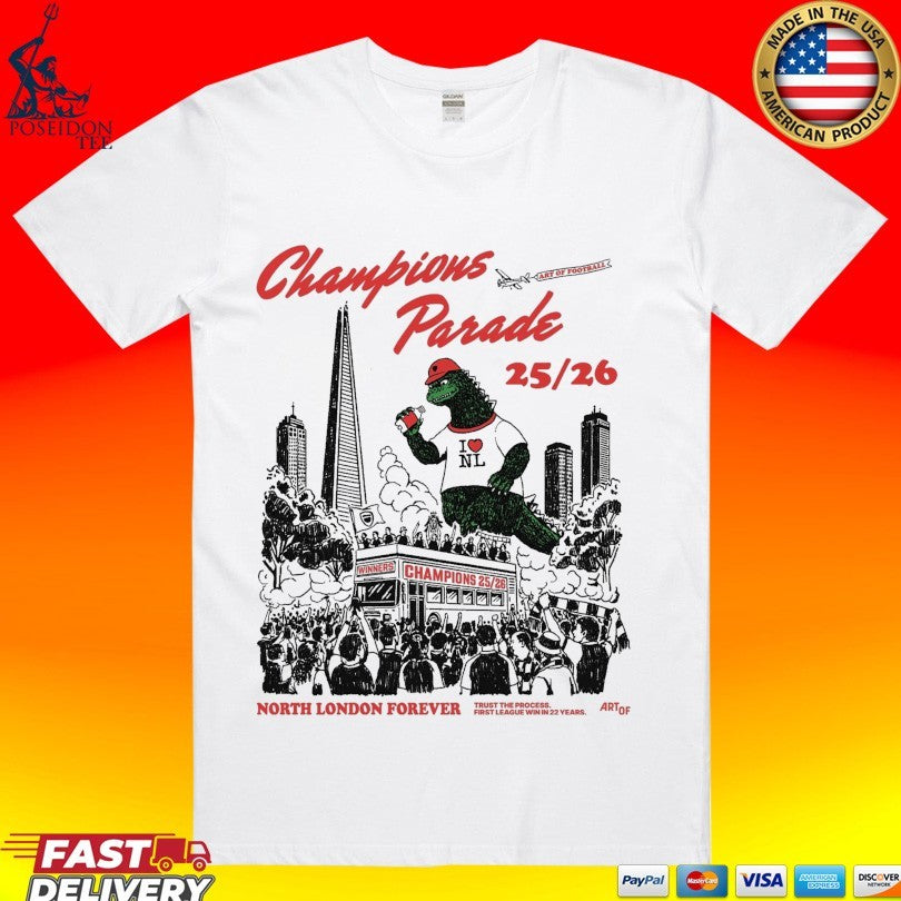 Afc Champions Parade 25 26 North London Forever T-shirt