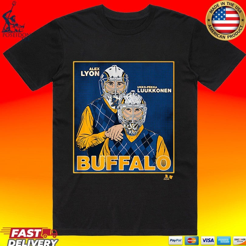 Alex Lyon & Ukko-pekka Luukkonen Buffalo Family Portrait T-shirt