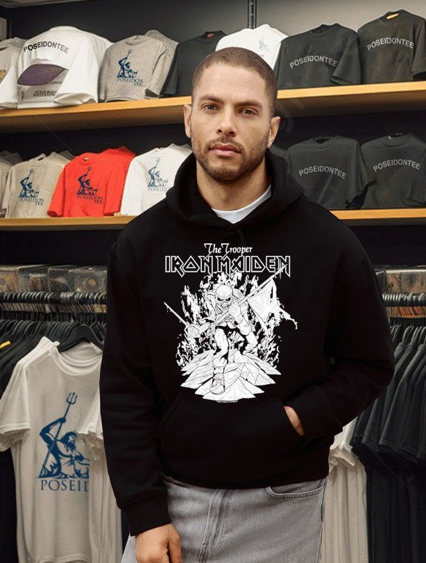 Amplified Iron Maiden Black And White Flames T-shirt