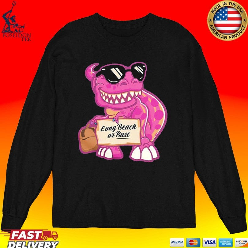 Ao Racing Long Beach Or Bust Dinosaur T-shirt