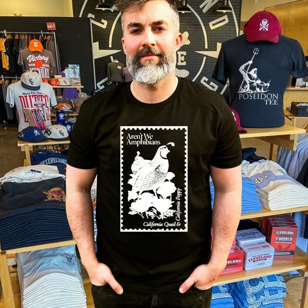 Aren’t We Amphibians California Quail And California Poppy Stamp T-shirt