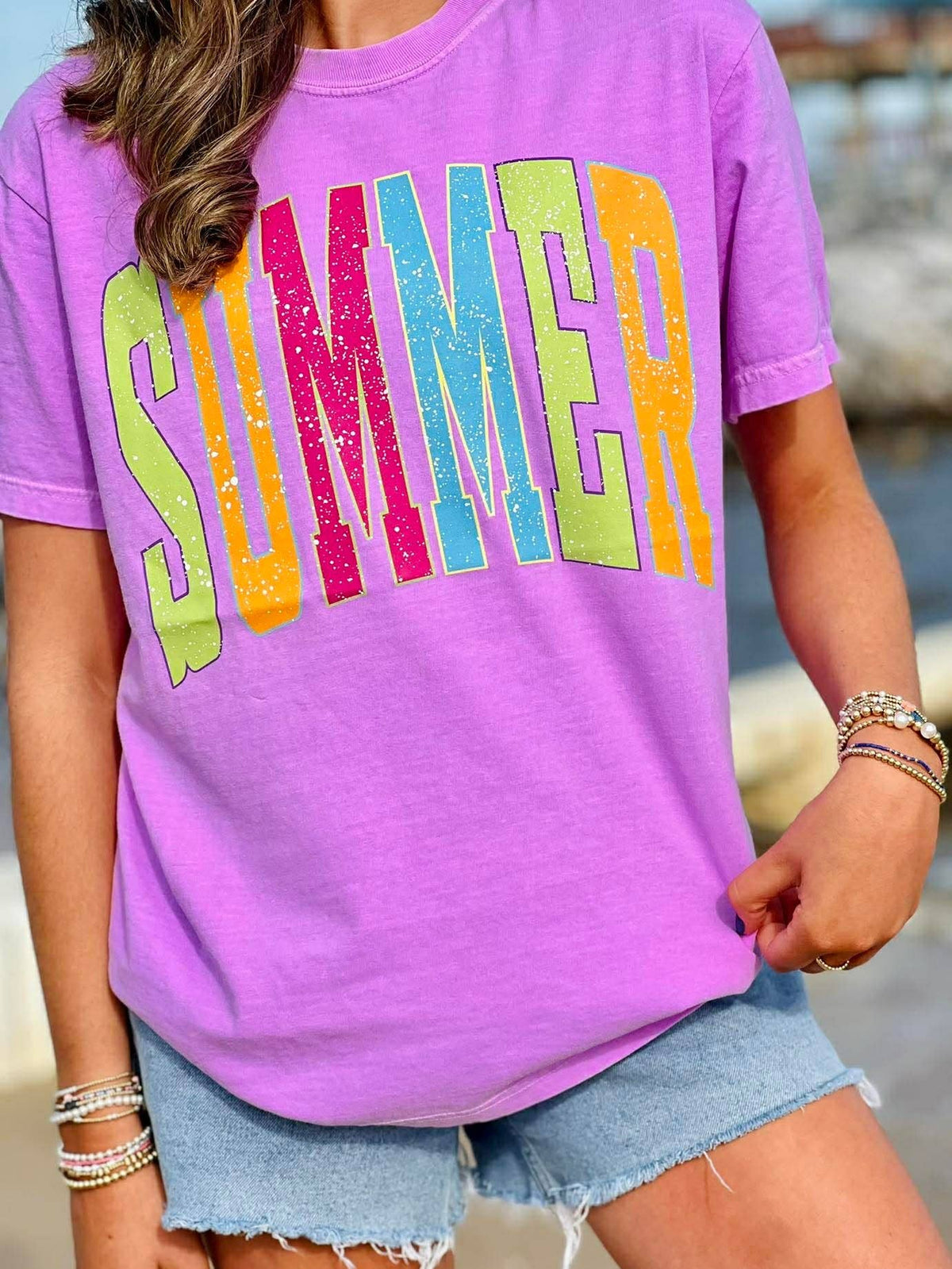 Neon Summer Splatter SPRING43 Dtf Top