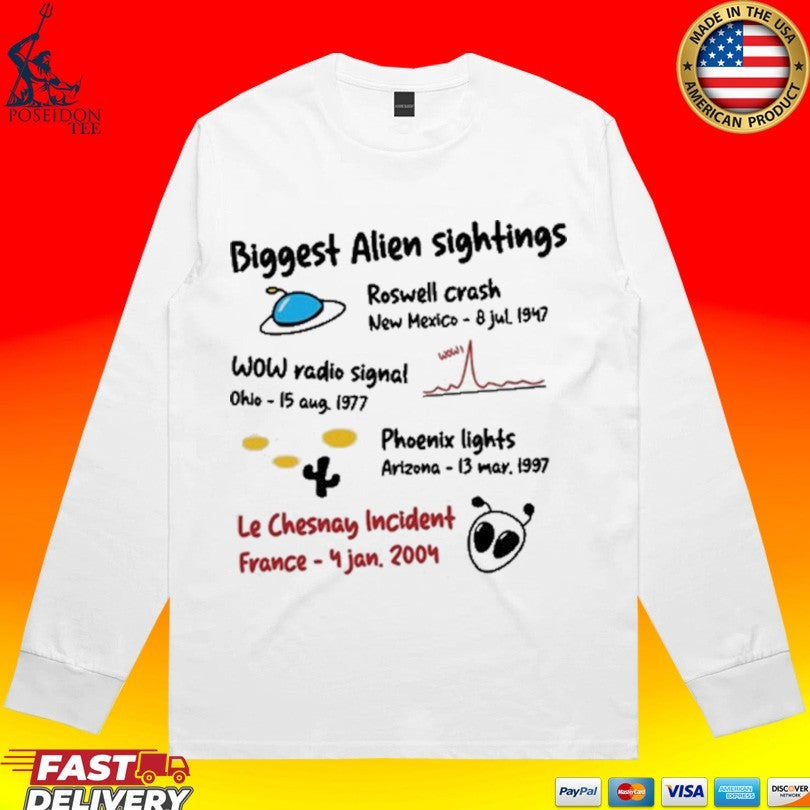 Biggest Alien Sightings Le Chesnay Incident France – 4 Jan 2004 T-shirt