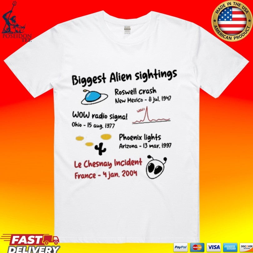 Biggest Alien Sightings Le Chesnay Incident France – 4 Jan 2004 T-shirt