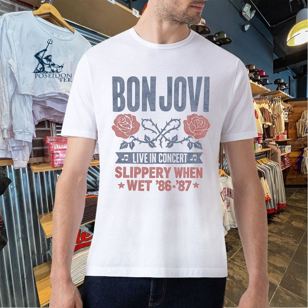 Bon Jovi Live In Concert Slippery When Wet 86- 87 T-shirt