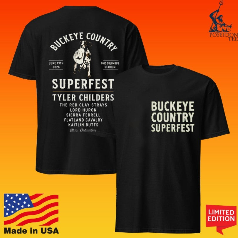 Buckeye Country Superfest 2026 The Dog In Columbus Ohio At Ohio Stadium On June 13 2026 T-shirt