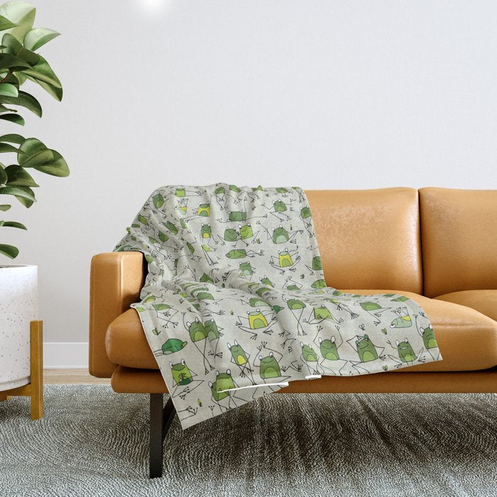 Funny Frogs Throw Blanket Gallery Image 1